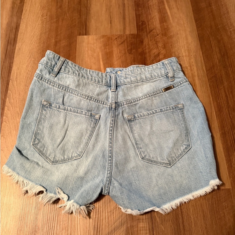 KanCan Light Blue Distressed Denim Shorts - Picture 2 of 3